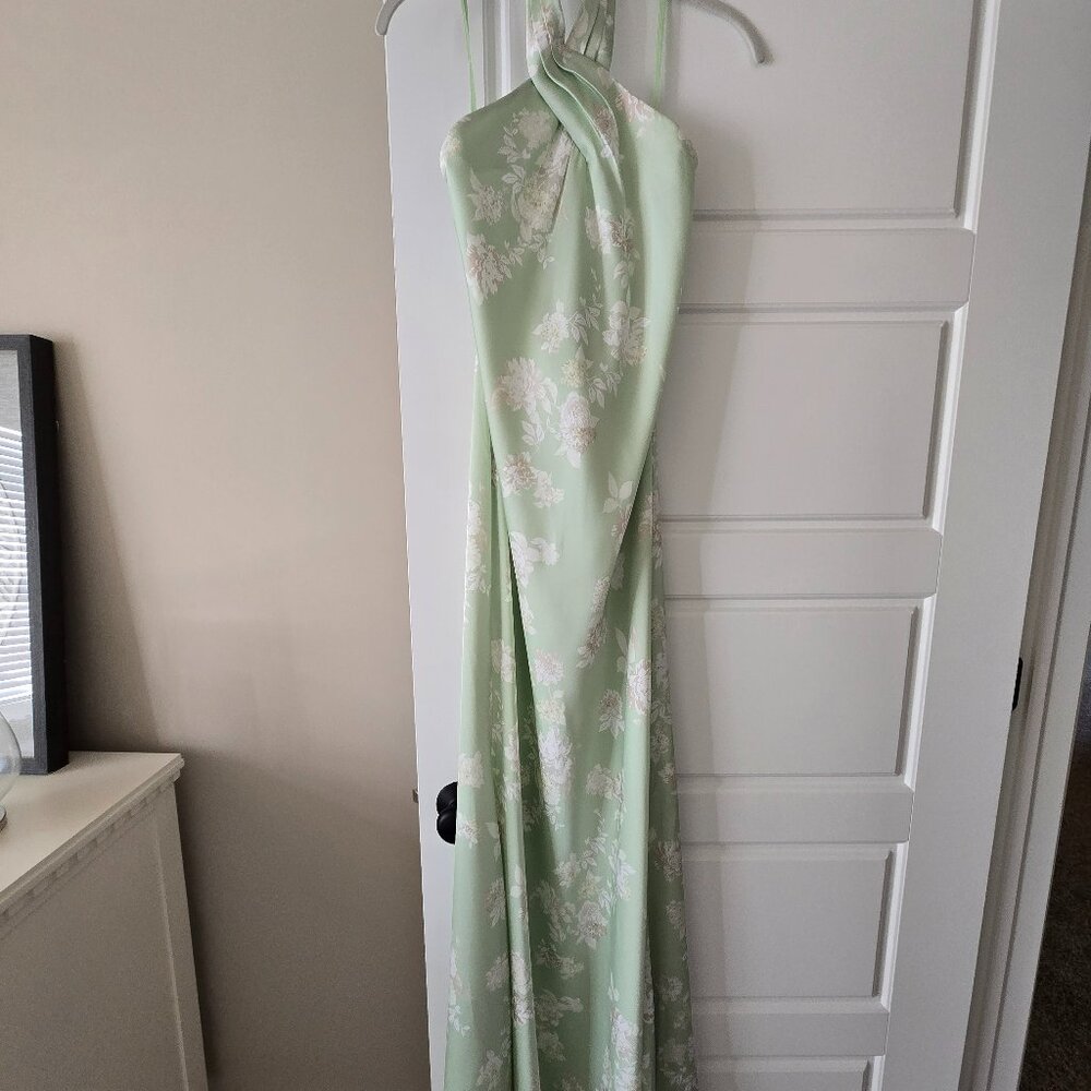 BHLDN Ruby Twist Halter Satin Gown